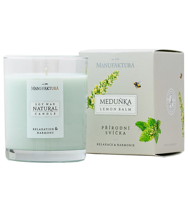 Přírodní sójová svíčka Relaxace & harmonie – MEDUŇKA