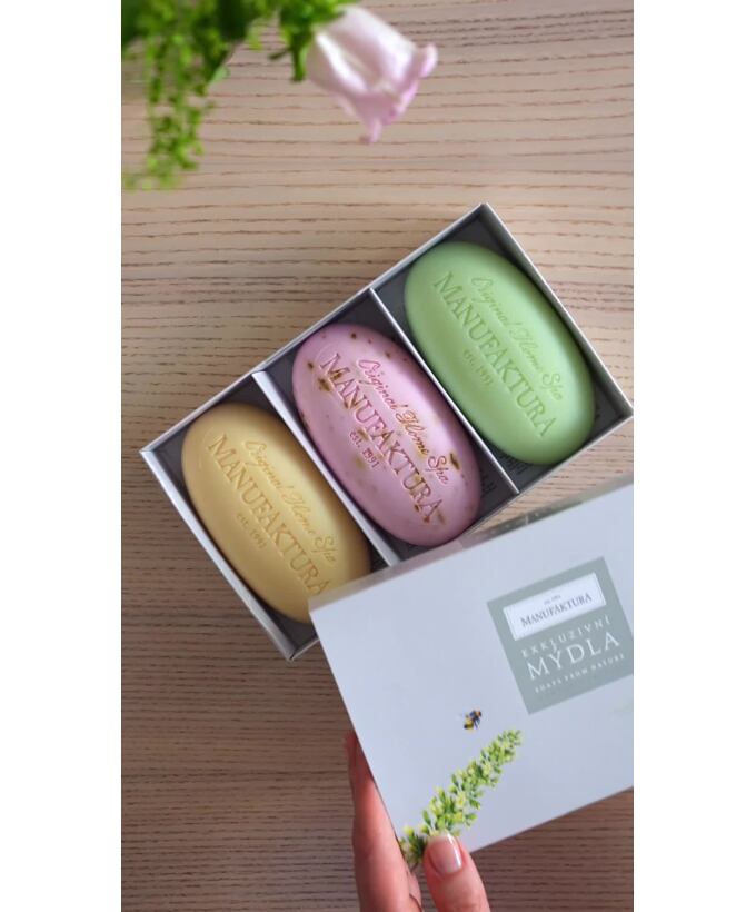 Meadow, Lemon Balm & Rose TRIO of Natural Bar Soap Gift Set