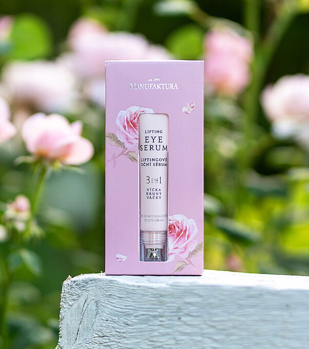 Liftingové očné sérum Ruža 3v1 – viečka, kruhy & vačky