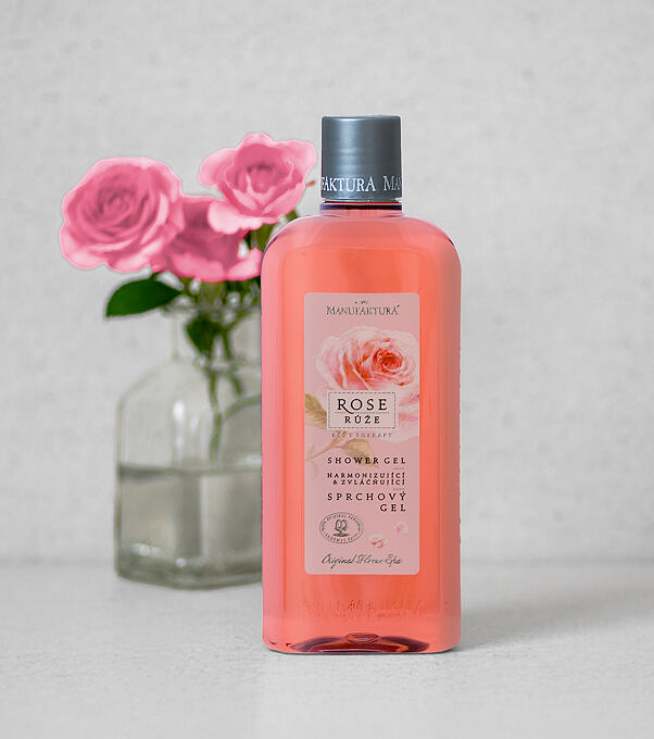 Harmonizujúci zvláčňujúci sprchovací gél RUŽA
