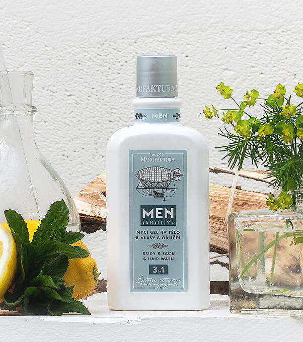 Pánský mycí gel 3v1 Tělo & Vlasy & Obličej SENSITIVE